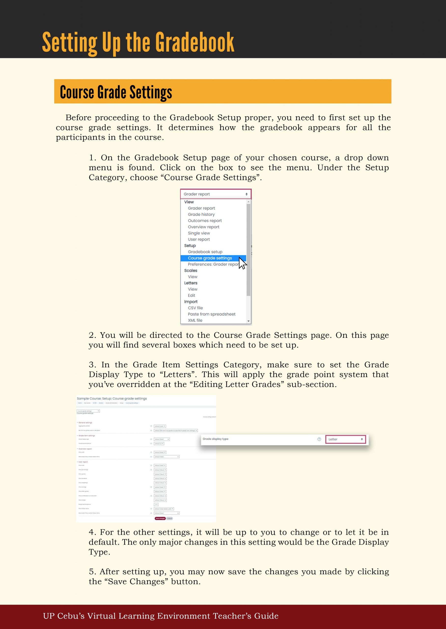 Setting Up a Gradebook - UP Cebu TLRC
